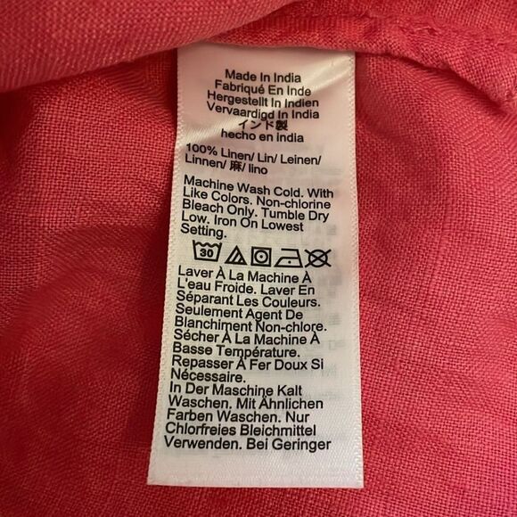 J. Crew Pink Baird McNutt Irish Linen Shirt Dress Womens Size Small Preppy - Picture 7 of 8